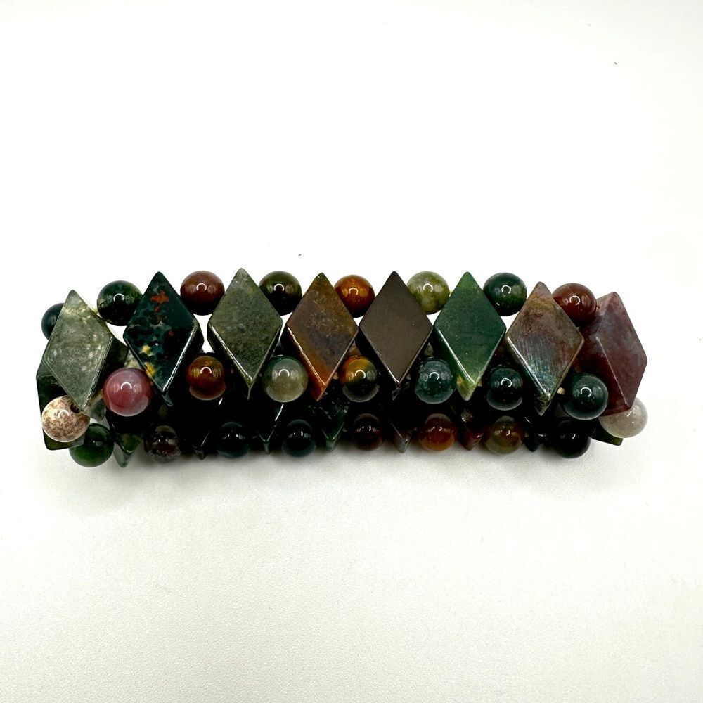 All stone, agates and jasper‎ stretch bracelet!
